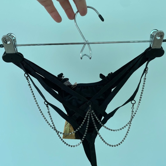 Agent Provocateur Soiree Black Leather Swarovski Cosima Bra Corset Panty Vintage - Picture 6 of 15